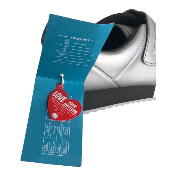 🆕 Native Cornell Metallic Silver Sneakers Big Kids Size 3 - Picture 10 of 13